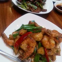 Snapdishの料理写真:#MongolianBeef
#SzechuanStyleTigerPrawns|jineeさん