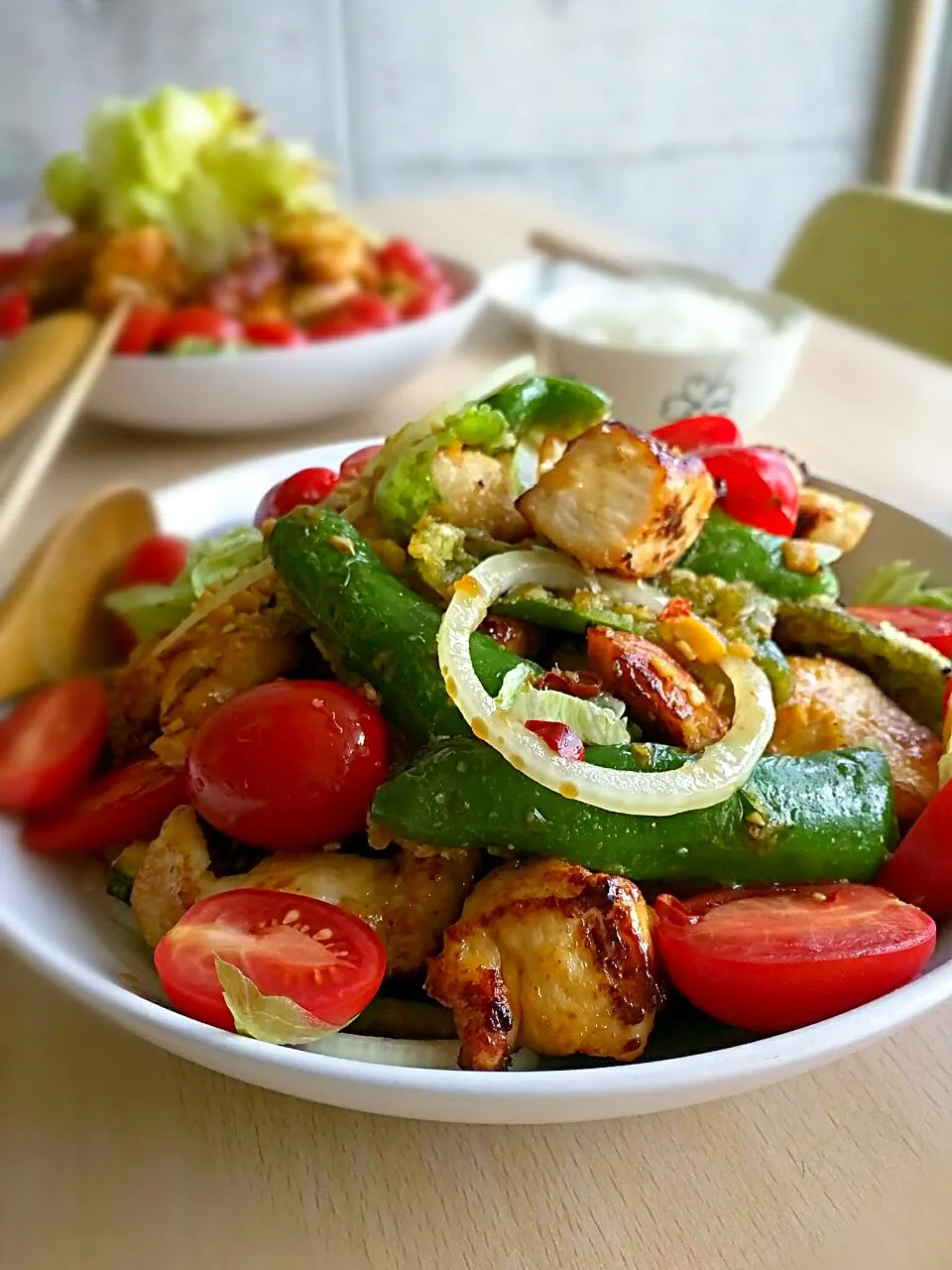 ピリ甘辛たれをかけた鶏と野菜の揚げもの|SnapdishJPさん