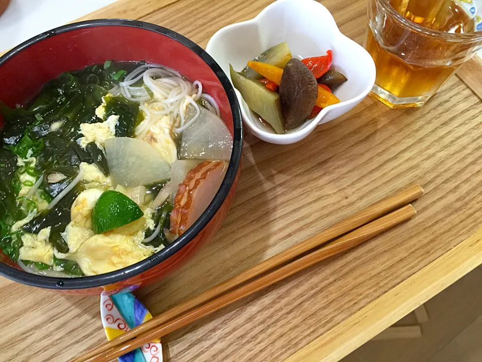 鯛素麺、鯛の身は子供達に取られました(>_<)|Nanaさん