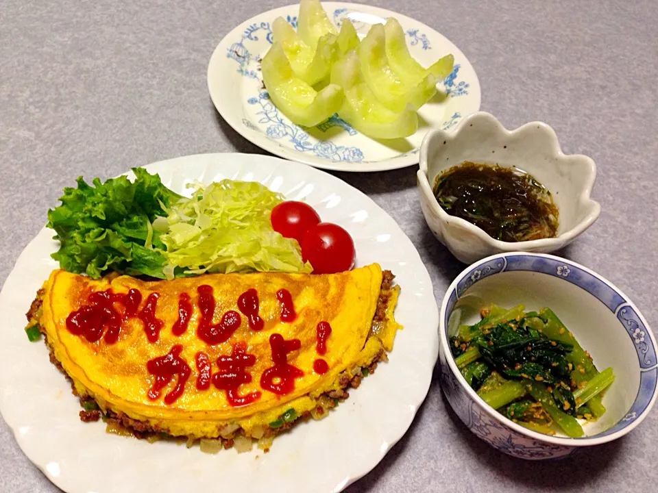 オムレツの晩ご飯|Orie Uekiさん