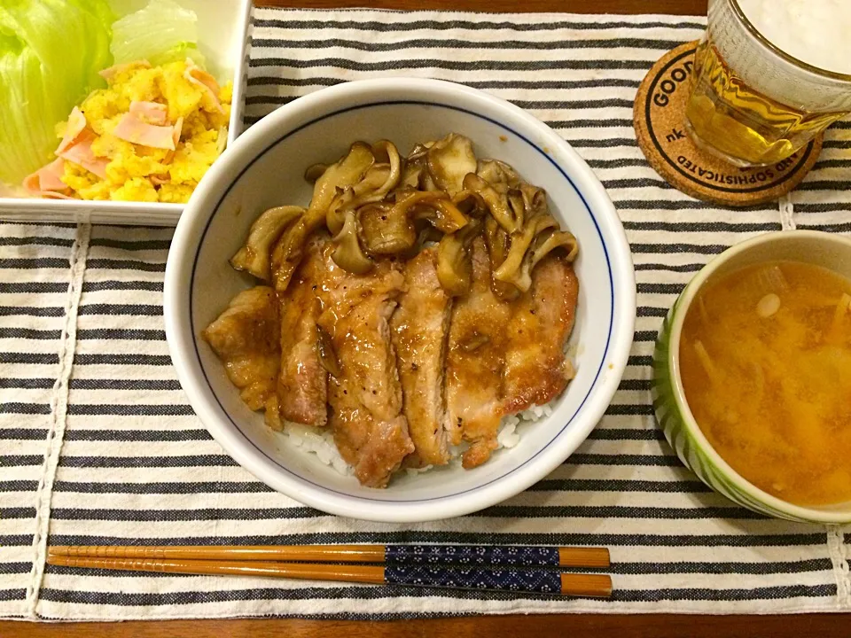 トンテキ丼 カレーポテトサラダ|haseseさん