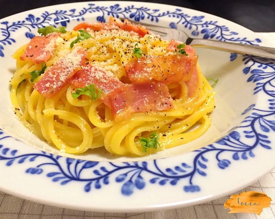 中川シェフの♡家庭でも出来るローマ風カルボナーラ！これは家で作ったものです🍝🇮🇹✨|toccaさん