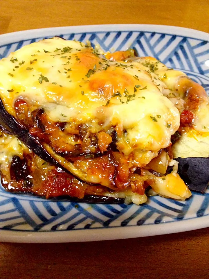 麻婆茄子のチーズ焼き🎵トースターで|まいりさん