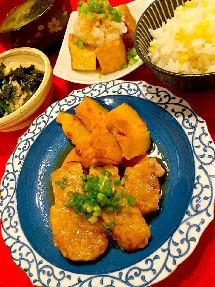 豚肉の鍬焼きととうもろこしご飯🌽|まるまさん