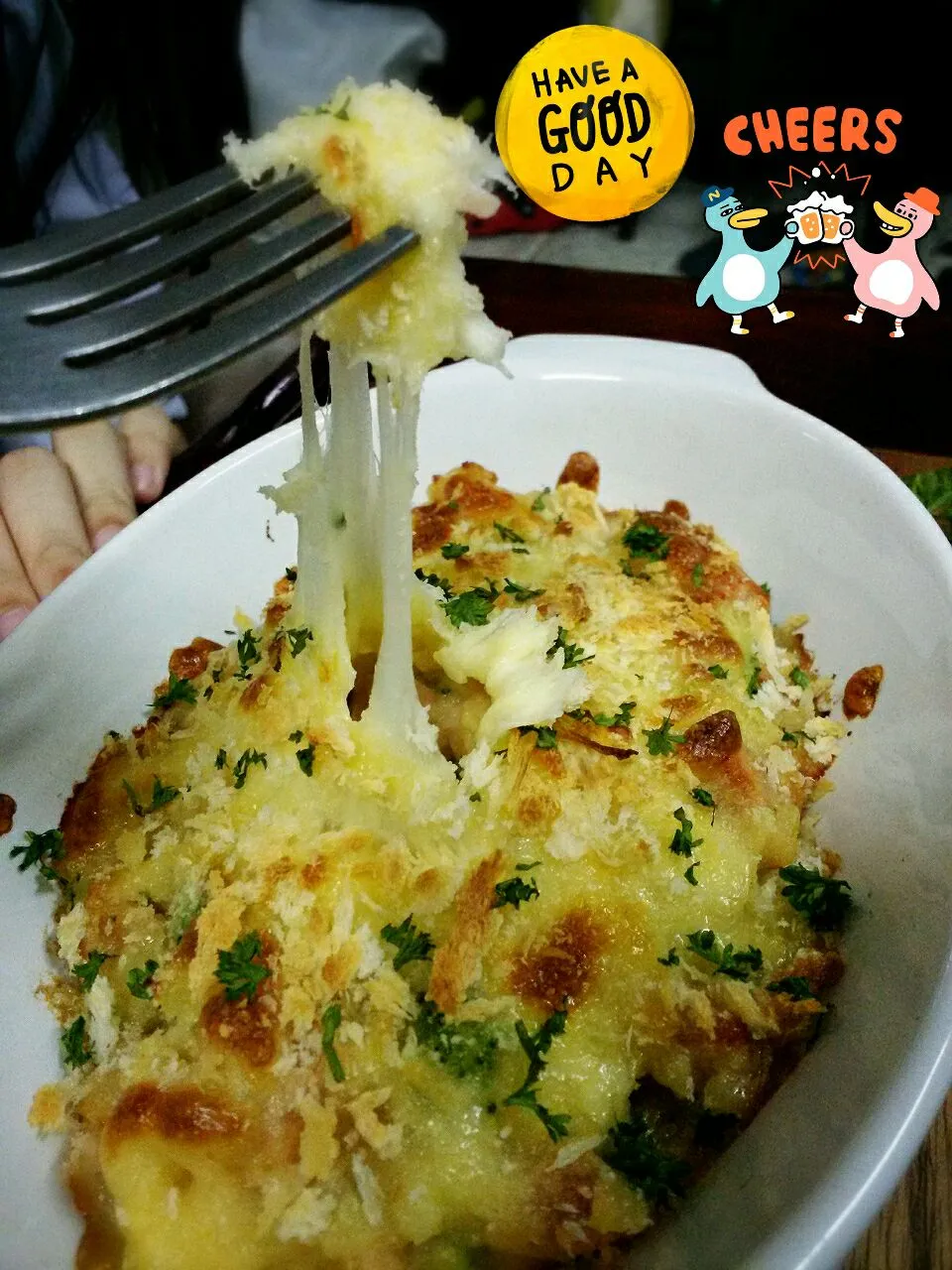 Baked Mashed Potatoes with Cheese for Breakfast|Jeab Lertさん