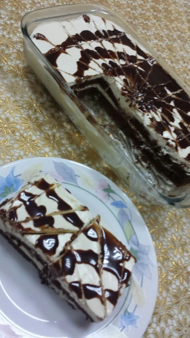 Snapdishの料理写真:Chocolate cake with cream cheese frosting 
Ingredients
2/3 cup butter, softened
1-2/3 cups sugar
3 eggs
2 cups all-purpose flour
2/3 cup baking cocoa
1-1/4 teas|Sofie's Kitchenさん