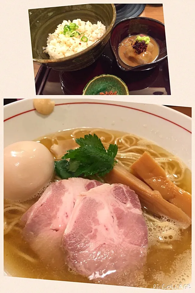 Snapdishの料理写真:白だし煮干三重奏と鯛茶漬け|らーめん好き！さん