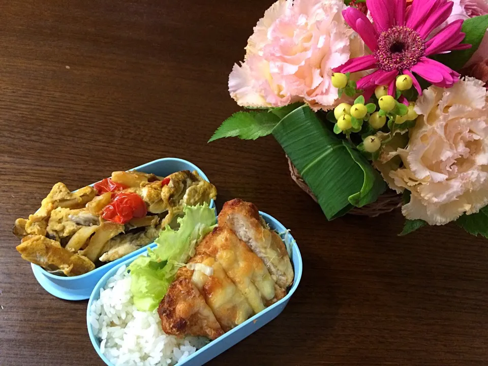 土曜も学校(T_T)チキン野郎の弁当|もっつぁさん