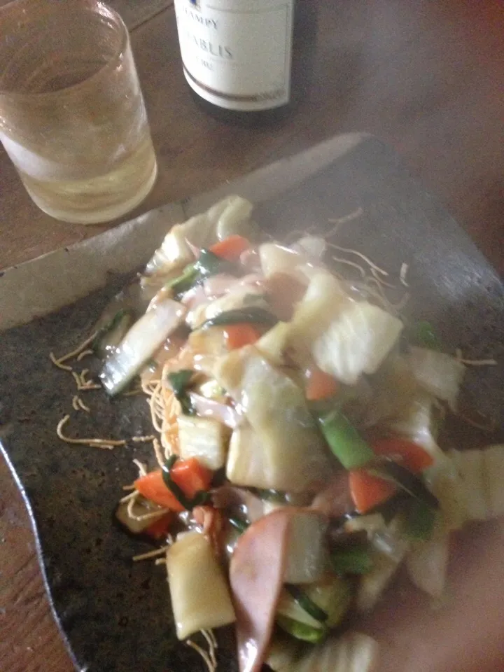 熱々‼️！！生姜かた焼きそば👍♨️♨️|麦チョコさん