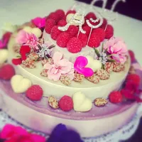 Raw White Chocolate & Raspberry Cake DF GF Sugar Free #hello_sweetpea|hello sweetpea!さん