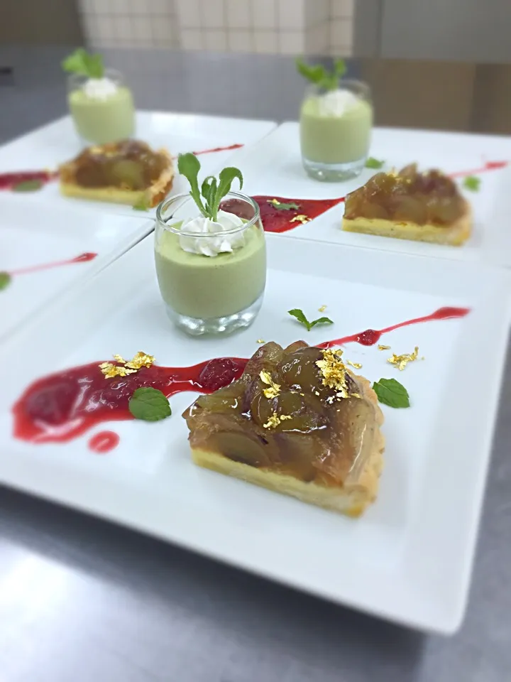 巨峰のタルトと抹茶ムース|ヌンチャクさん