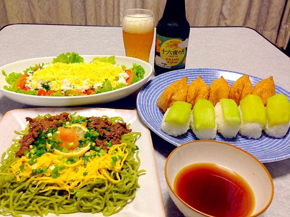 Snapdishの料理写真:瓦そばの晩ご飯「十六夜の月」とともに|Orie Uekiさん