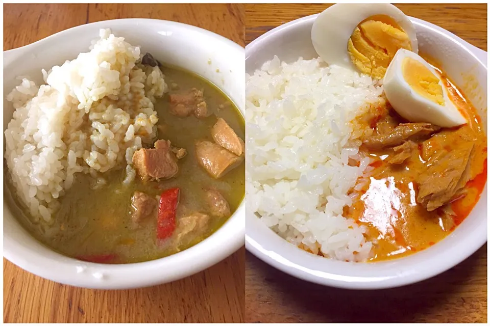 いなばチキンとタイカレーグリーンとツナとタイカレーレッド|Kunisanoさん