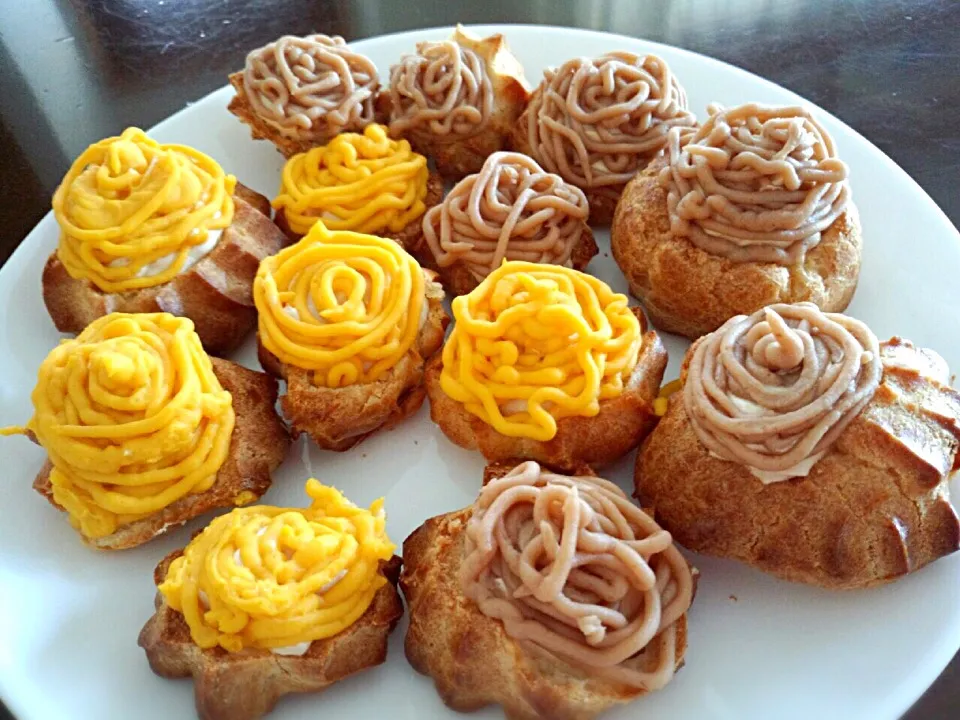 Snapdishの料理写真:#PumpkinMallonCreampuffMontblanc|Tomoko Ichikawaさん