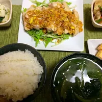 Snapdishの料理写真:蒸し鶏定食|由紀子さん