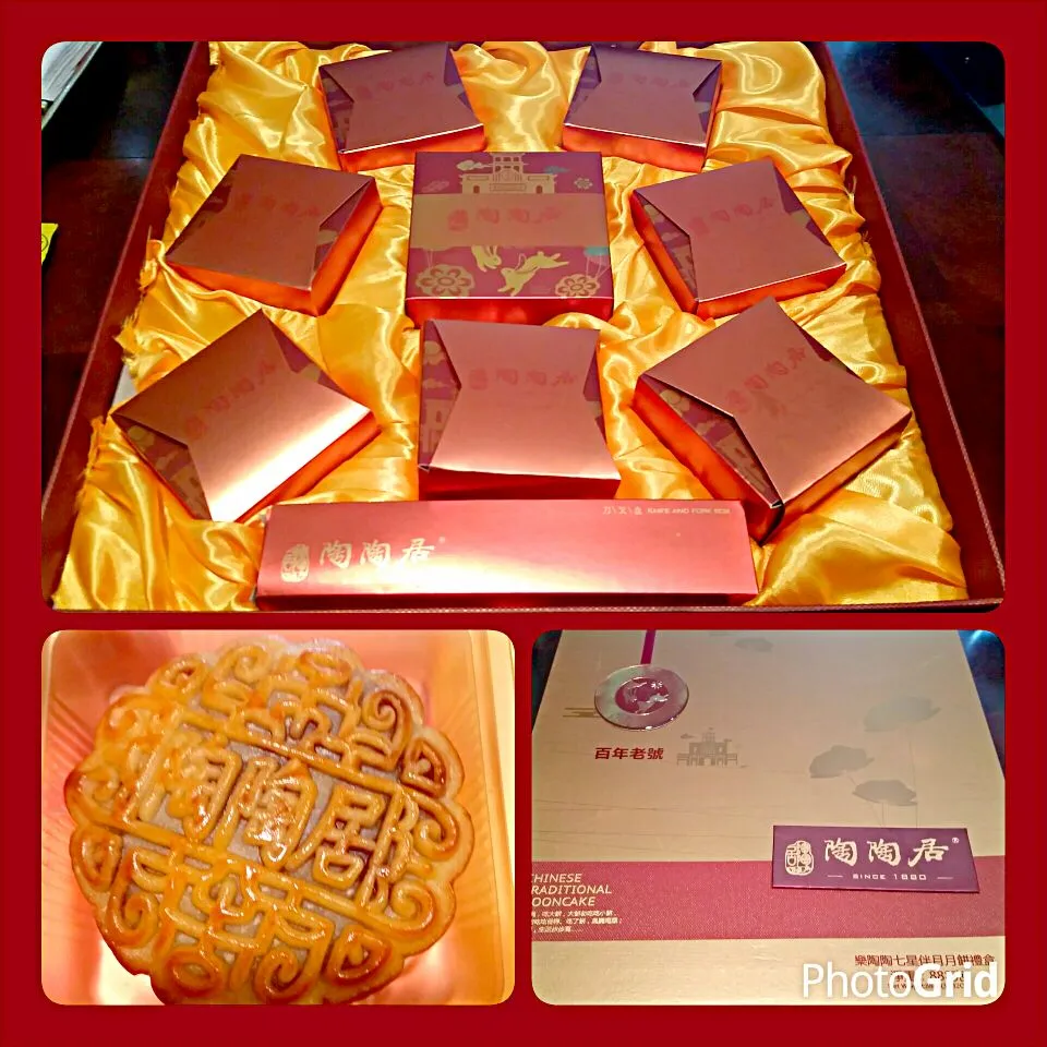 First time trying  陶陶居 mooncake.  This bakery was established in 1880, I never heard of it (^_^).  Very pretty packaging used for the mooncakes.|Jihollandさん