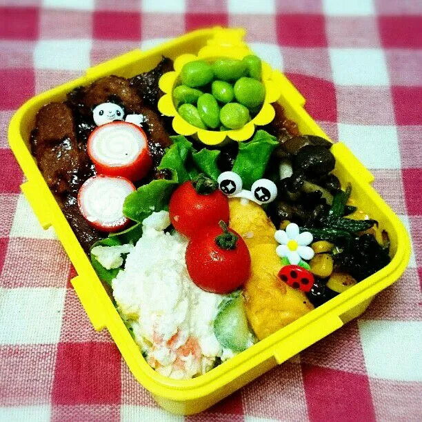 焼き肉丼弁当🎵 
 #お弁当|chacoさん