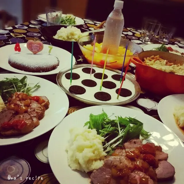 Snapdishの料理写真:９月生まれで一日違いの息子と旦那のBirthday dinner🎊🎊🎊|Kashimanakitchenさん