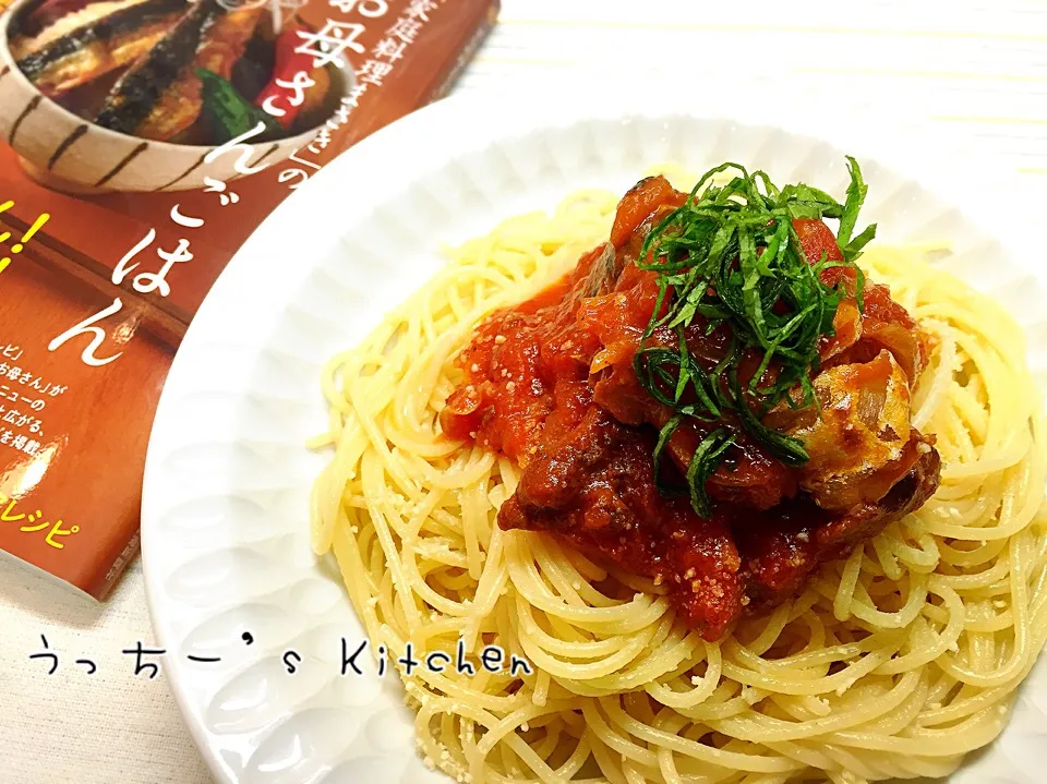 Snapdishの料理写真:サバみそのトマト煮deパスタ🇯🇵🇮🇹|うっちーさん