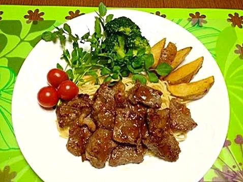 ✨BEEF STEAK & veggies for dinner ✨ビーフステーキfor 晩ごはん😋✨|🌺Sanntina🌺さん