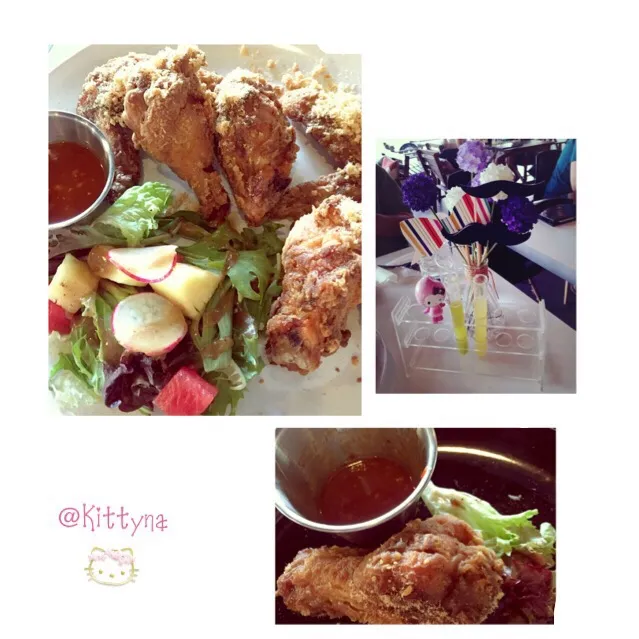 Tube juices are complimentary & Fried Crisp Chicken Floss and served with Arrabiata Sauce🍗|🎀Kittyna🌸さん