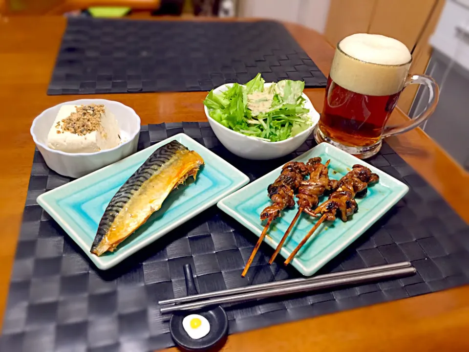 鰻の肝の串焼き&塩鯖炙り🍻|マニラ男さん