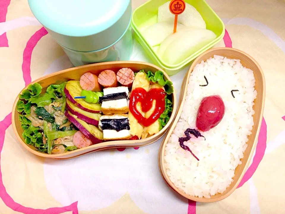 ベビー帆立のピリ辛味噌と❤️玉子弁当(OvO)でchu😘|伊佐治親（イサ）さん