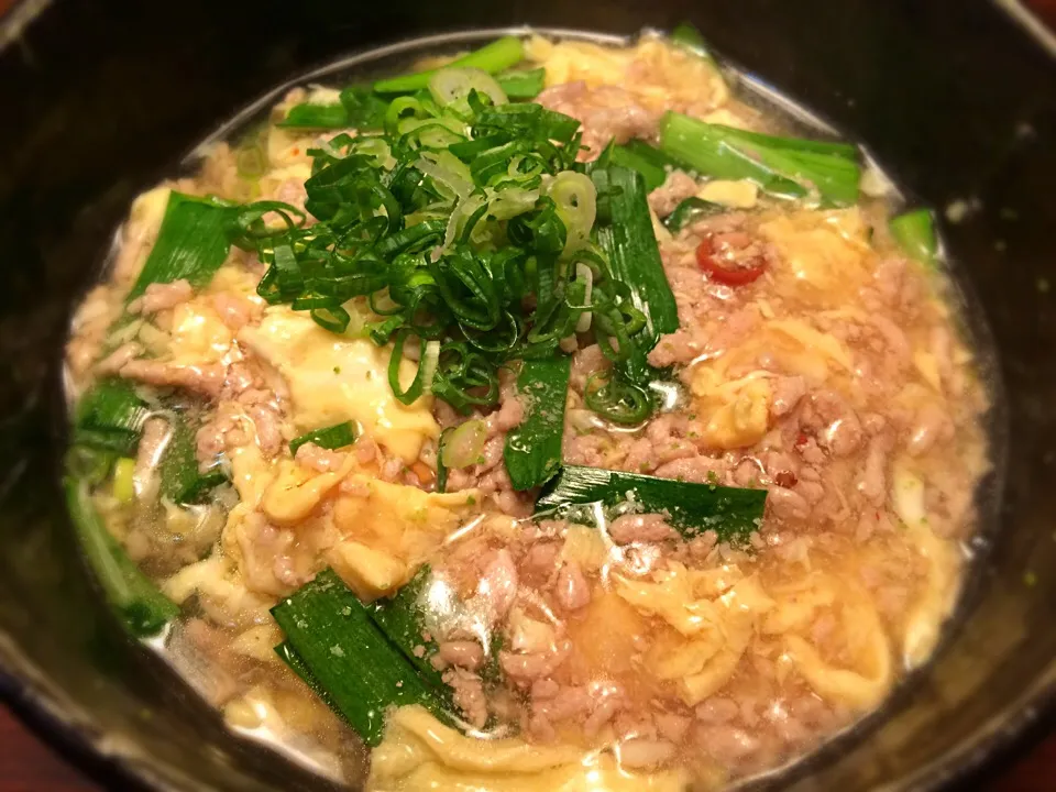 肉ニラ玉温めん2|半田手延べそうめんの店 阿波や壱兆さん