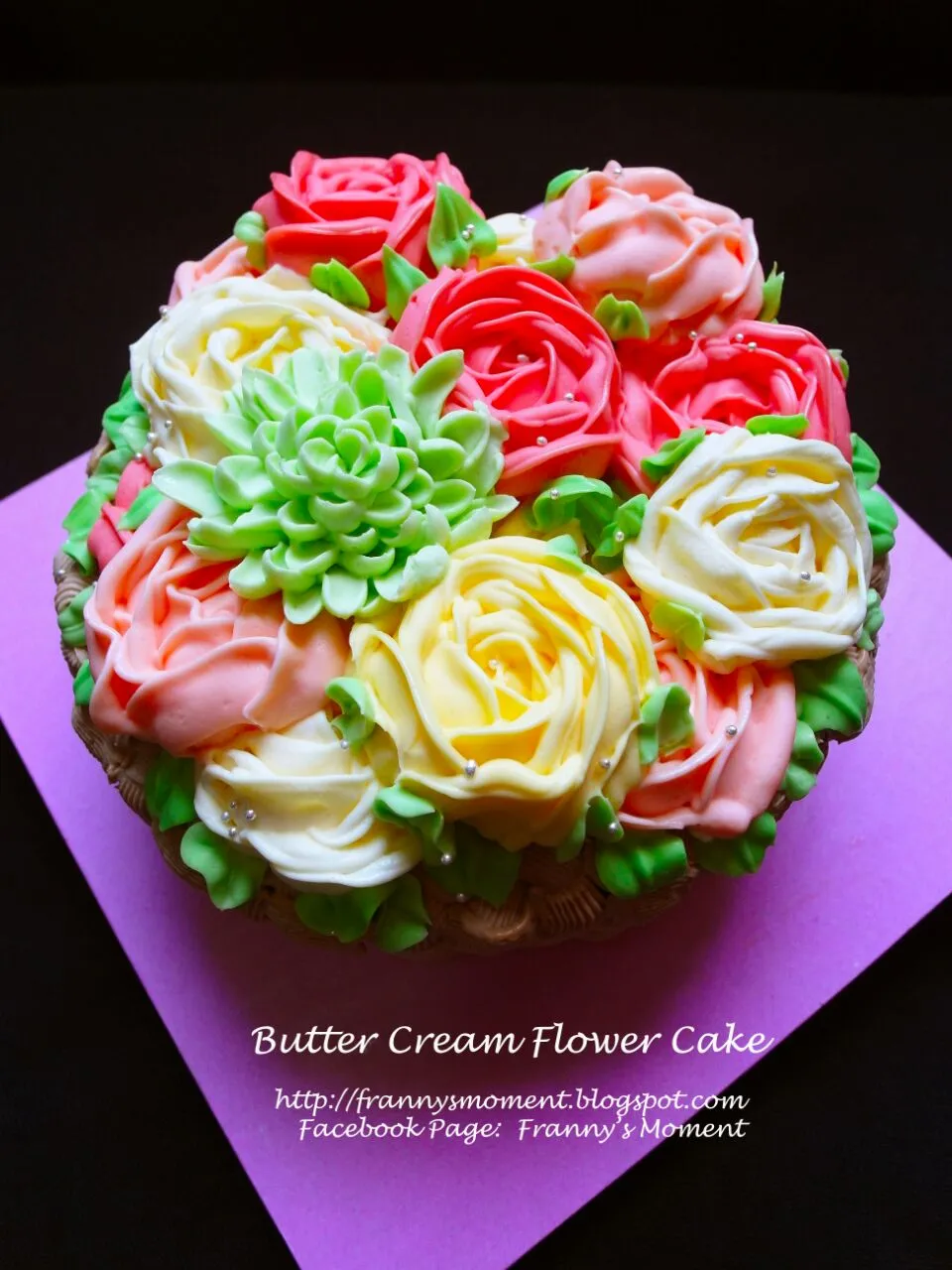 butter cream flower Mango cake|Frannyさん