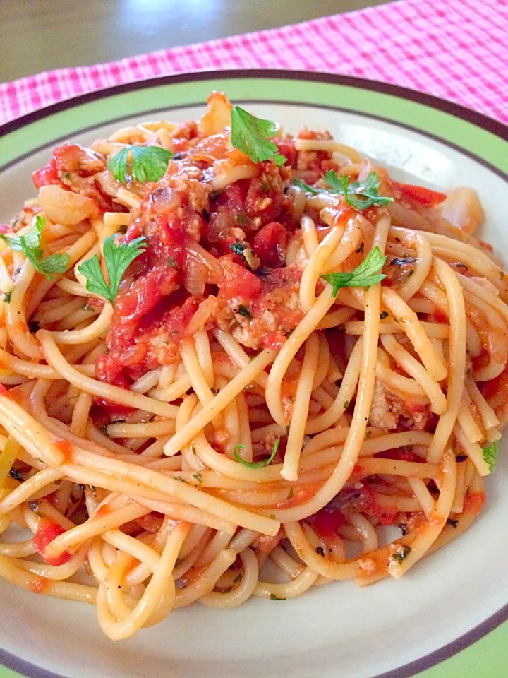 リメイクパスタでランチ🍝🍝🍝|かずみさん