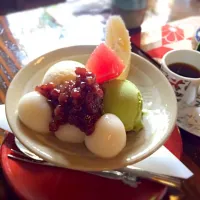 Snapdishの料理写真:抹茶あんみつ|みかんさん