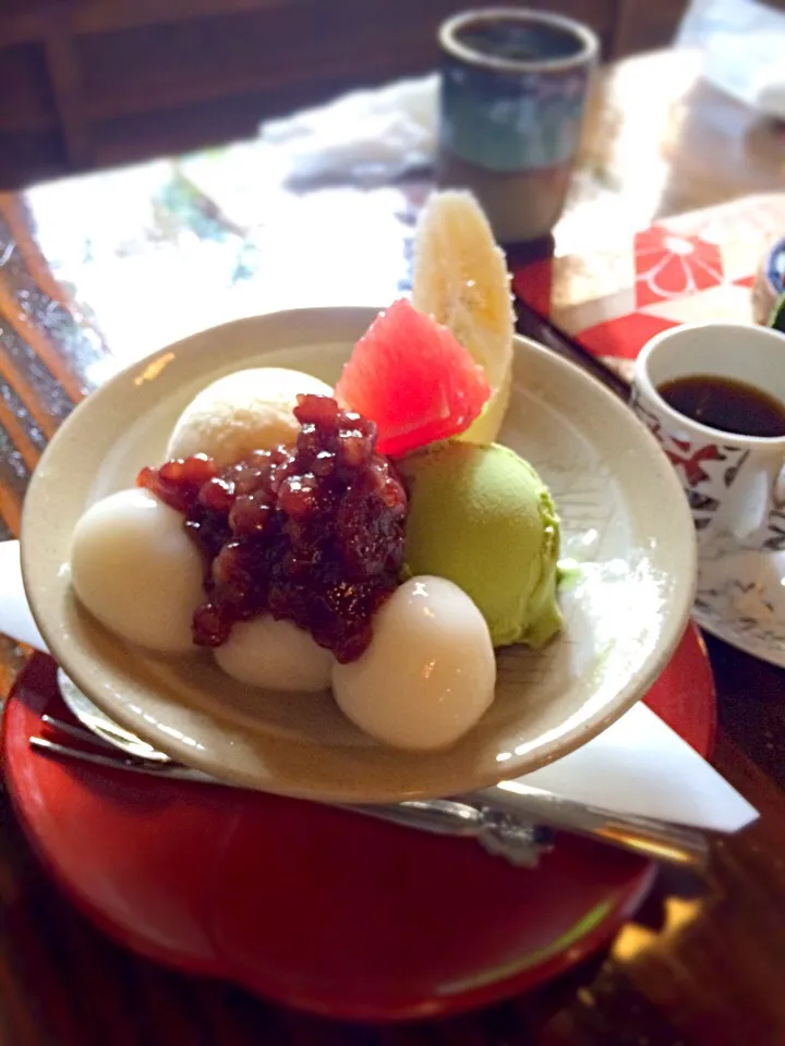 Snapdishの料理写真:抹茶あんみつ|みかんさん