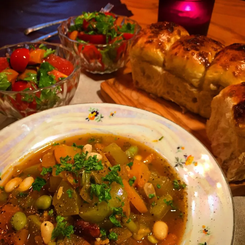 Maple Walnut Bread and  Melon Cucumber Minestrone Soup🍅|tayukoさん