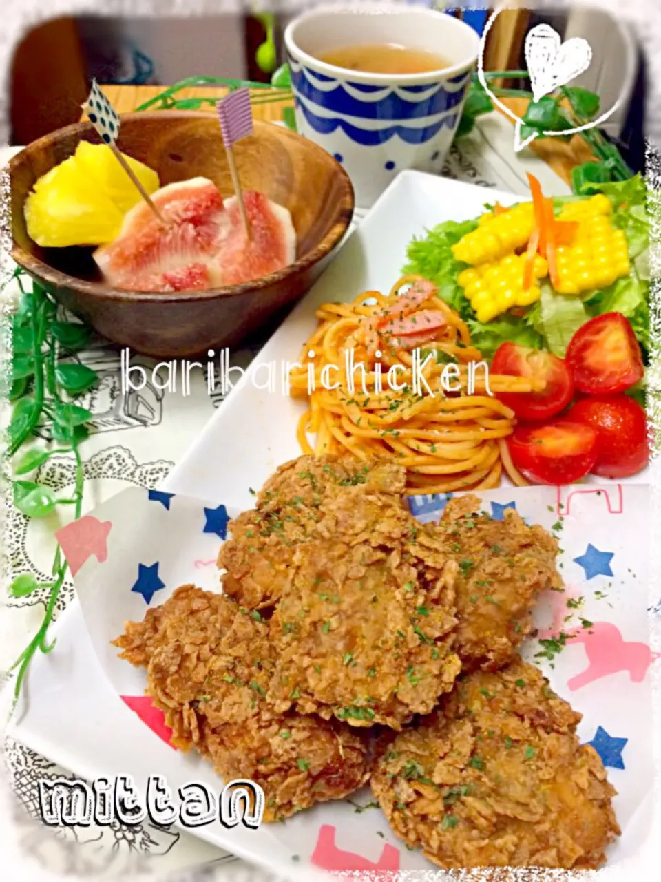 sakurakoさんの料理 バリバリ雷チキン！～鳥むね肉のカレー味コーンフレーク揚げ～💛激リピし過ぎです（笑）玄米フレークバージョン❤︎|みったんさん