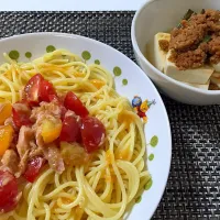 ・トマトとツナの冷製パスタ
・肉みそ豆腐|Miki Hasegawaさん