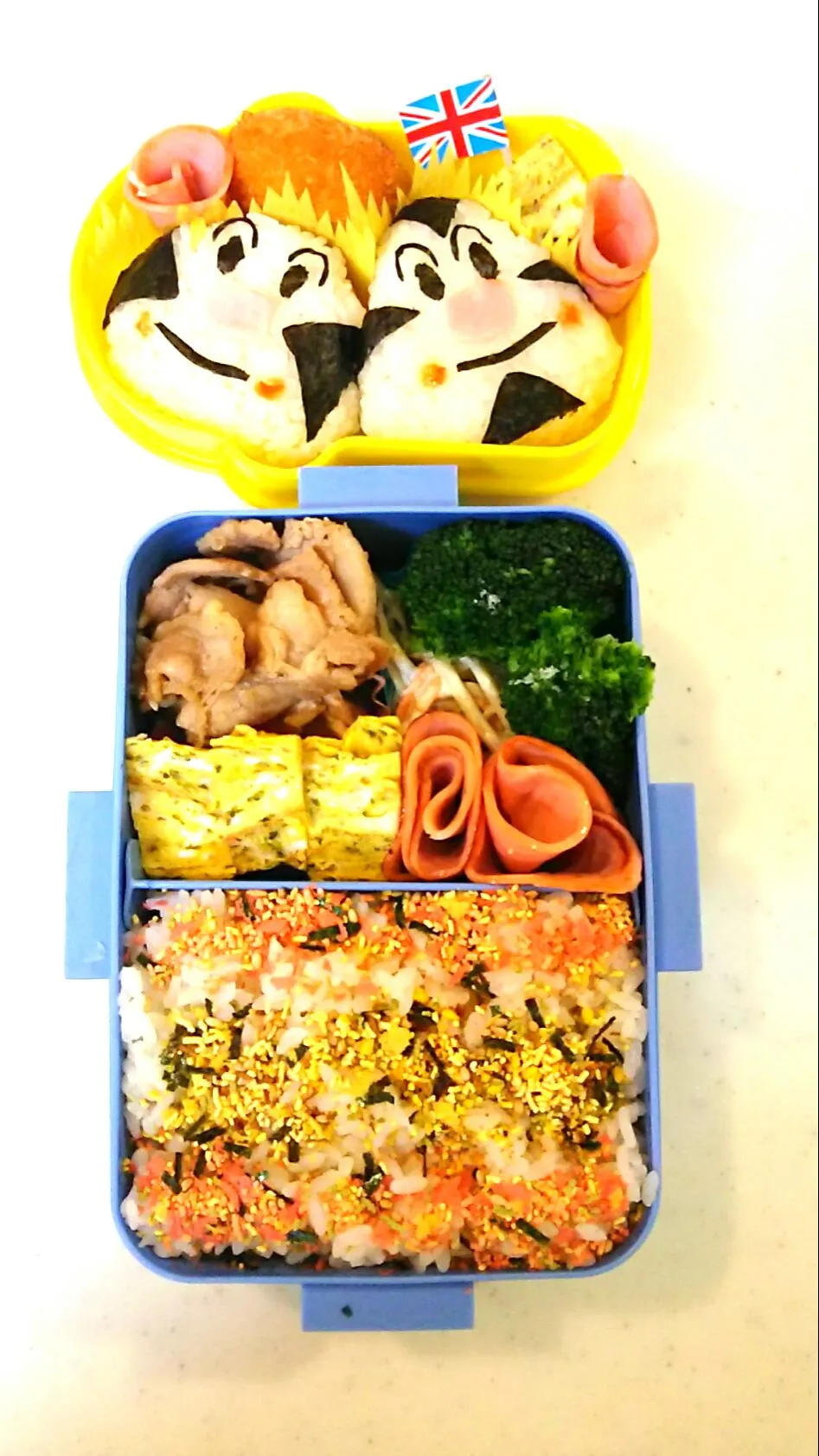 Snapdishの料理写真:今日の長男弁当🍱と三男軽食🍴おむすびまんとこむすびまん🎵|Sayakaさん