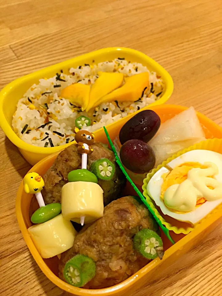 Snapdishの料理写真:手ごね黒毛和牛ハンバーグ弁当|myusicさん