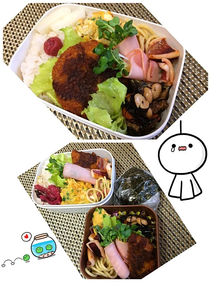 Snapdishの料理写真:母さん&息子&娘のお弁当～♫|kiyomiさん