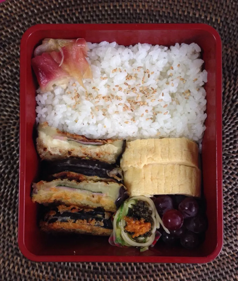 米茄子のシソベーコンはさみ揚げ弁当|*なおみん*さん