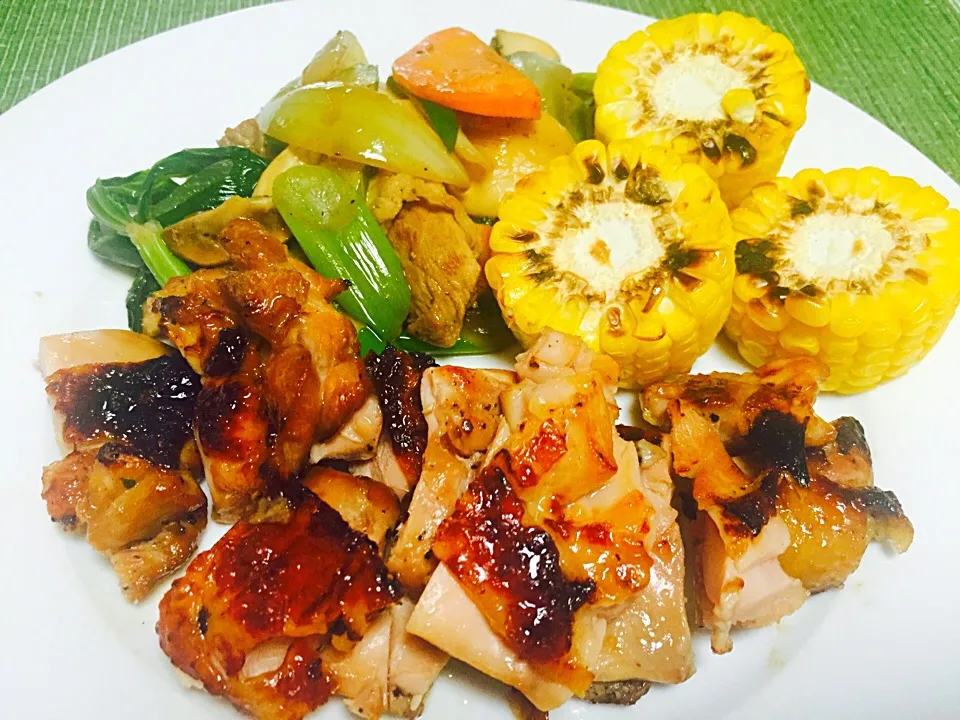 Grilled Chicken and Corn with Vegies Sauté|Jaimie Alvarezさん