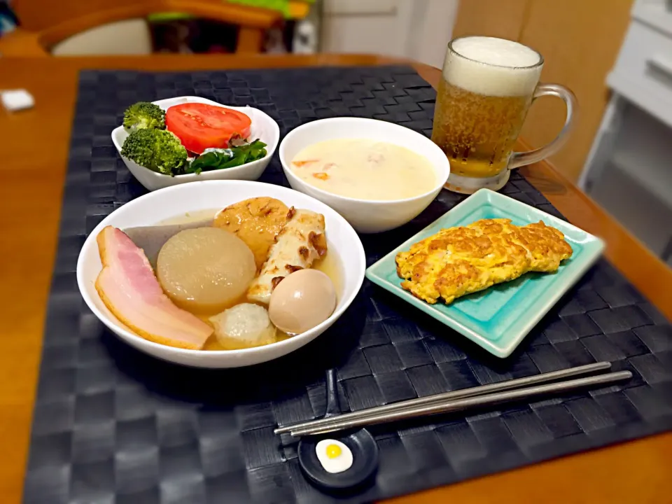 Snapdishの料理写真:🍢おでん＆ツナ オムレツ🍳|マニラ男さん