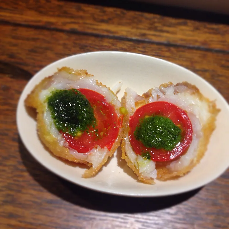 トマトの鯛くるみ揚げ バジルソース|kctreeさん