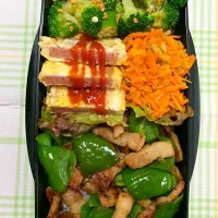 Snapdishの料理写真:豚とピーマンの炒めもん弁当|tefuraさん