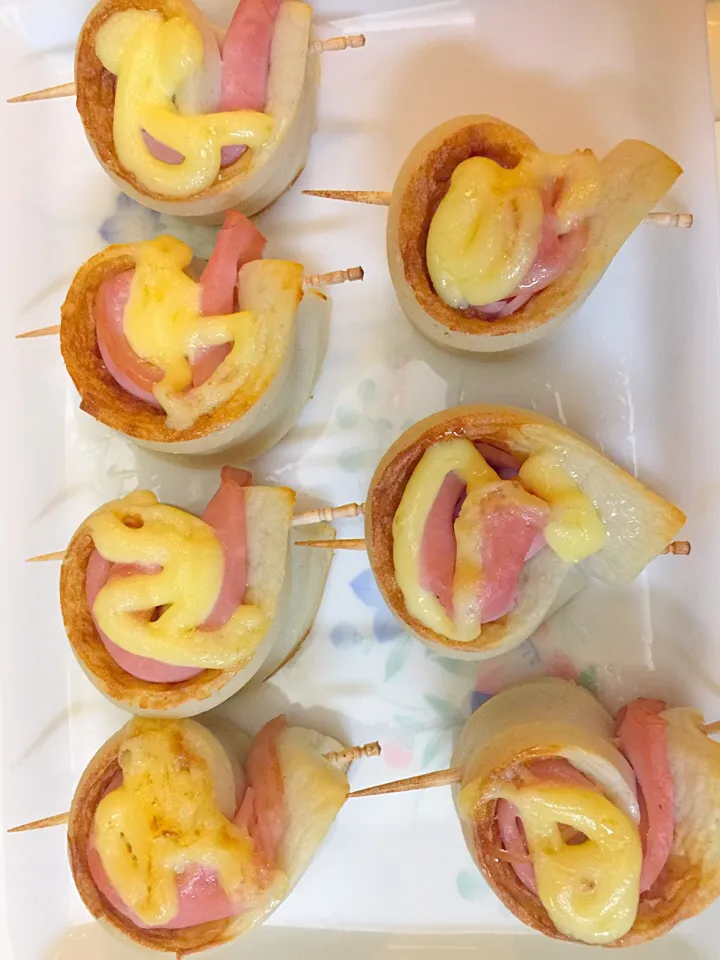 baked ham and chikuwa mayonnaise rolls|Sabri Zulueta Galanoさん