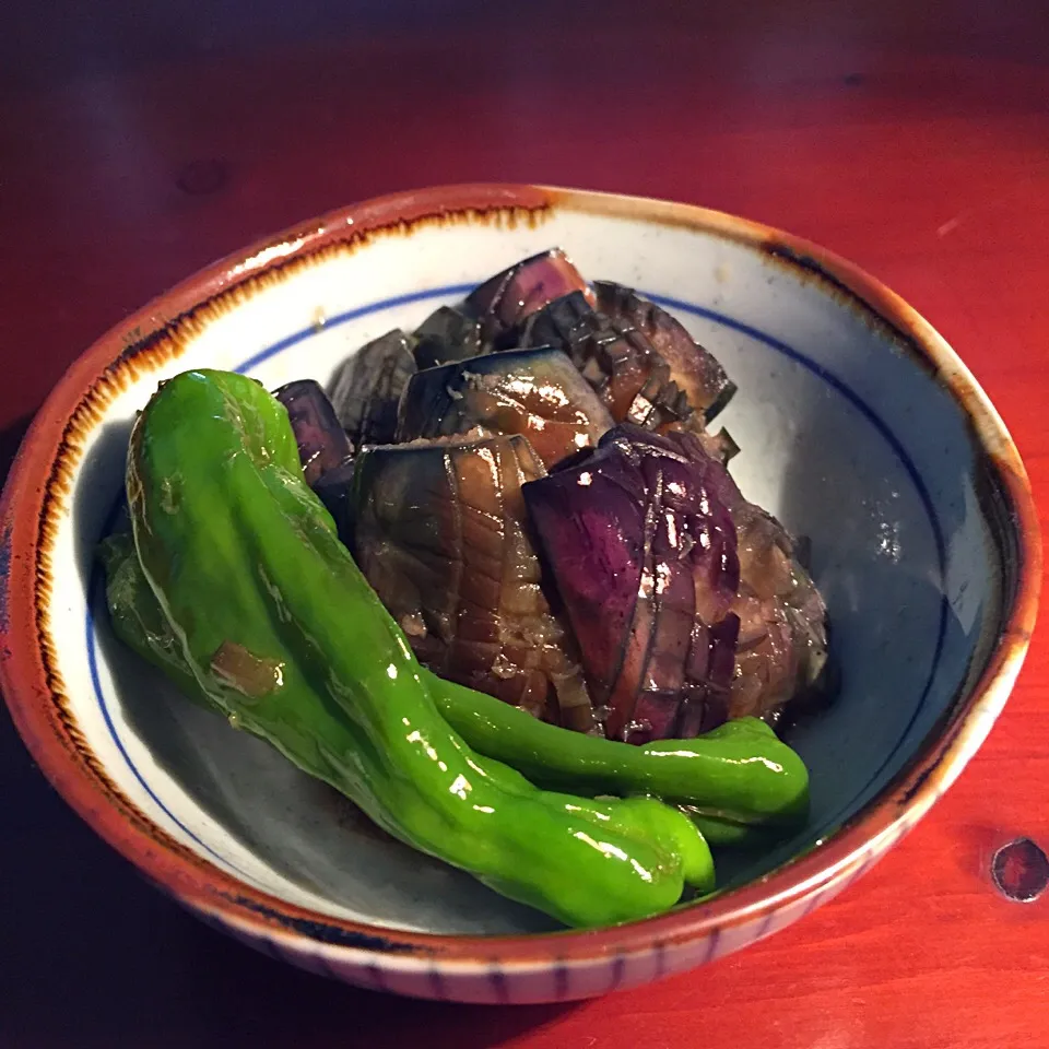 ナスとシシトウの焼き浸し|ハリマカヨコさん