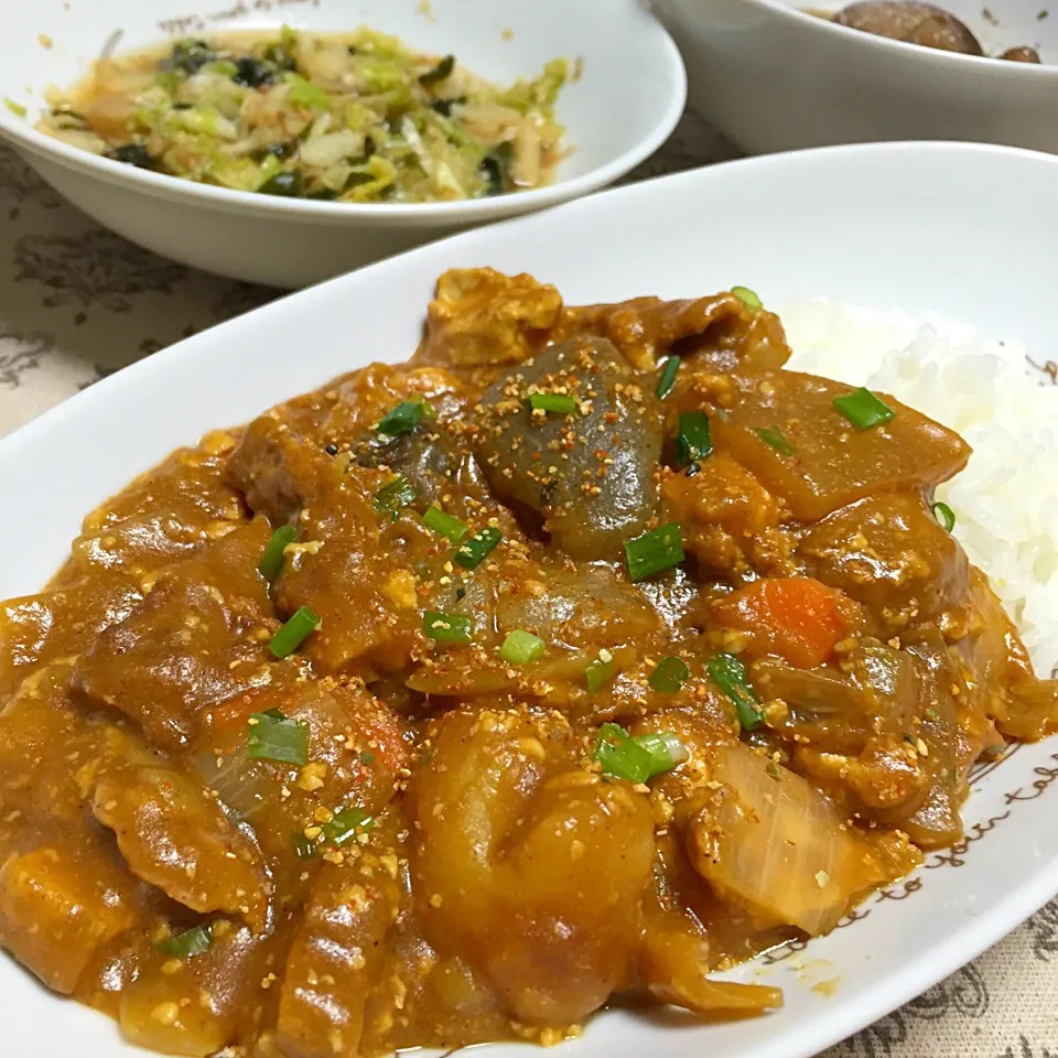 Snapdishの料理写真:深夜食堂レシピの豚汁リメイク
厚揚げの和風カレー|カウンター嬢さん