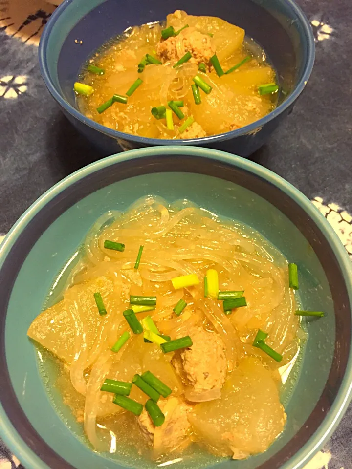 朝ごはん用♡冬瓜の肉団子スープ꒰ ♡´∀`♡ ꒱|さくたえさん