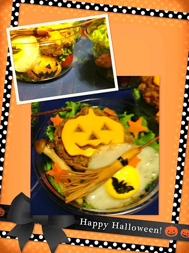 ハロウィンロコモコ をカップご飯にしました。|ちづるさん