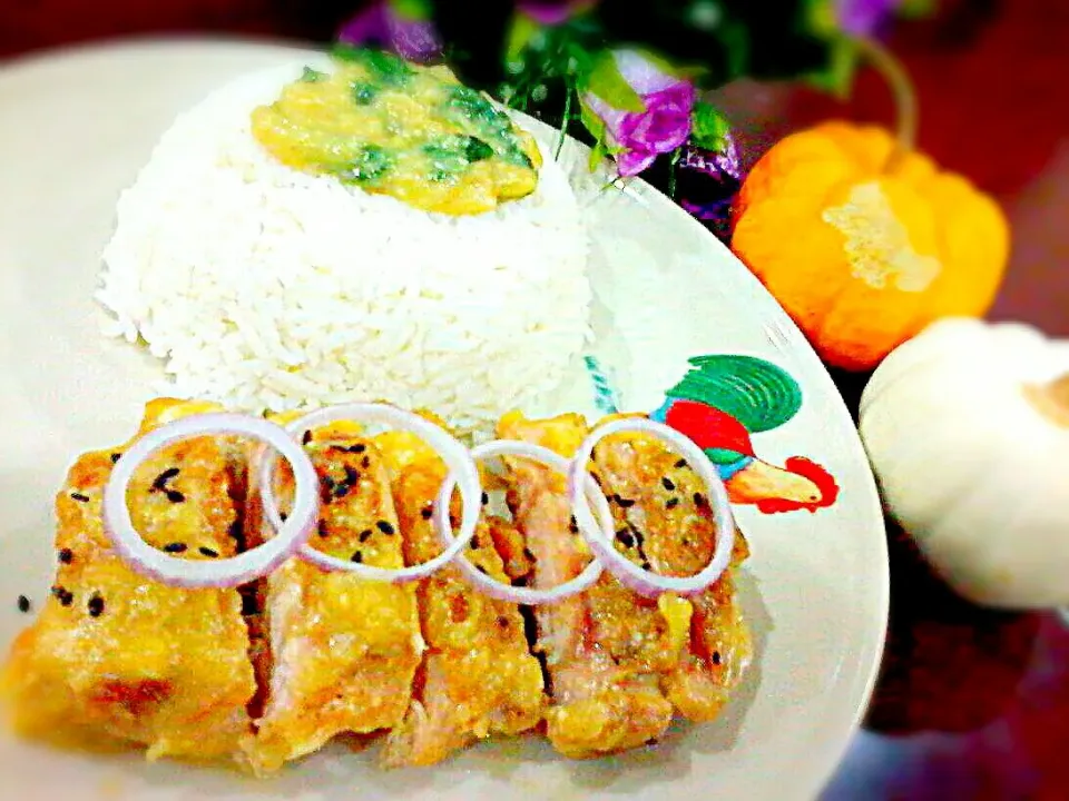 Lemon Garlic Chicken Steak  w/ Jasmine Rice Platter ✔|🌼 Pooja's Kitchenette 🌼さん