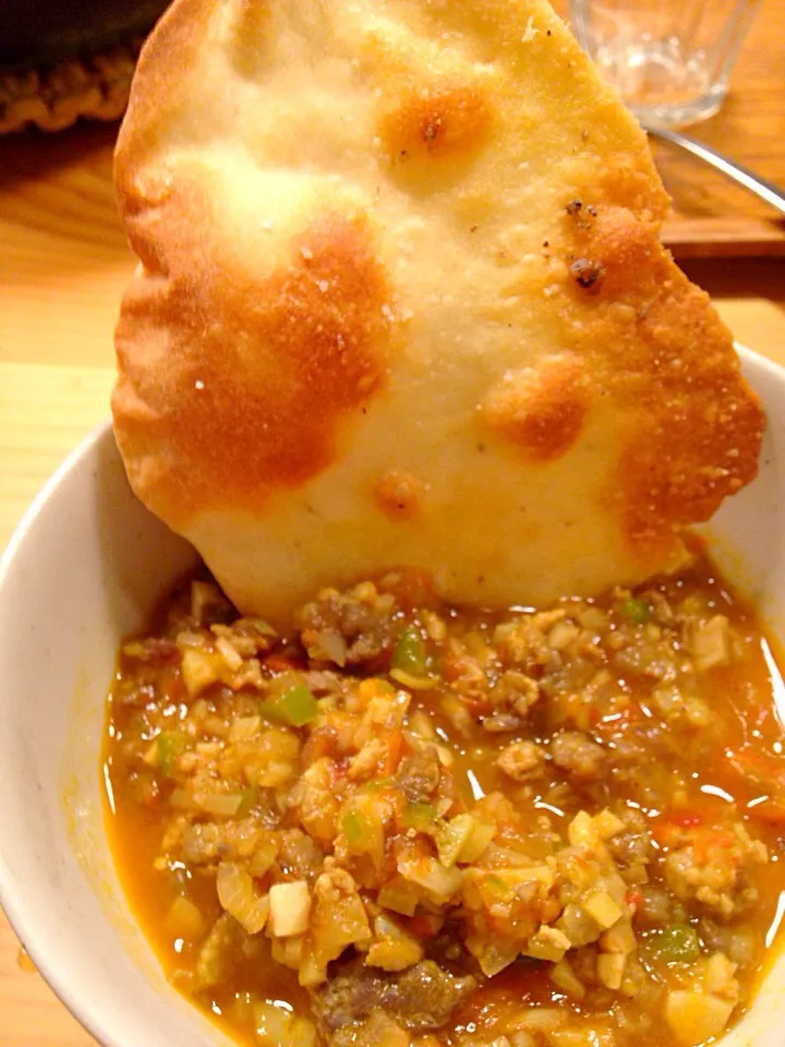 猪肉と根菜のキーマカレー！ タルトフランベの残った生地と|ホッシーさん